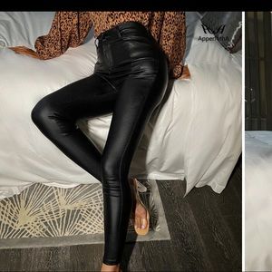 PU leather high waisted skinny pants